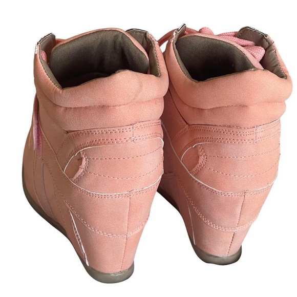 Pink Women's Wedge Sneakers - Picture 6 of 7